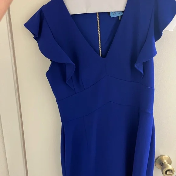 DKNY Royal Blue Ruffle Sleeve Dress - Picture 2 of 3
